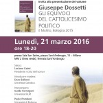Presentazione del volume Giuseppe Dossetti. Gli equivoci del cattolicesimo politico