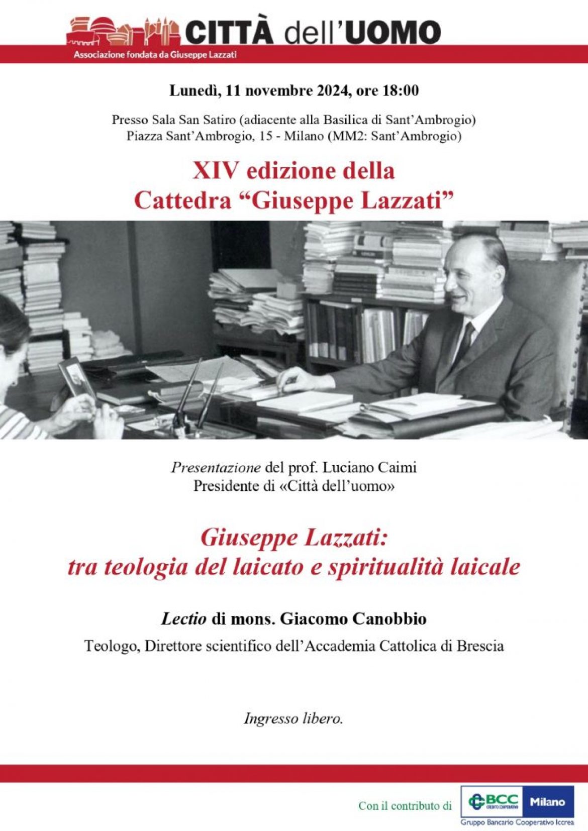 XIV edizione della Cattedra “Giuseppe Lazzati”